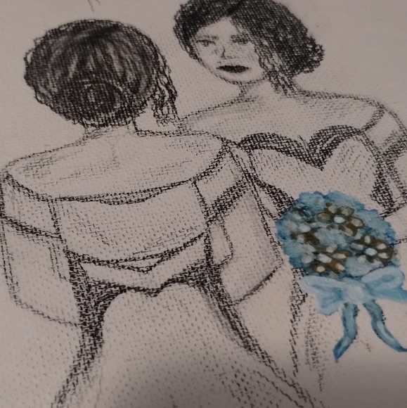 Elegant Bride Reflection Canvas Art 8x10 - Picture 2 of 2